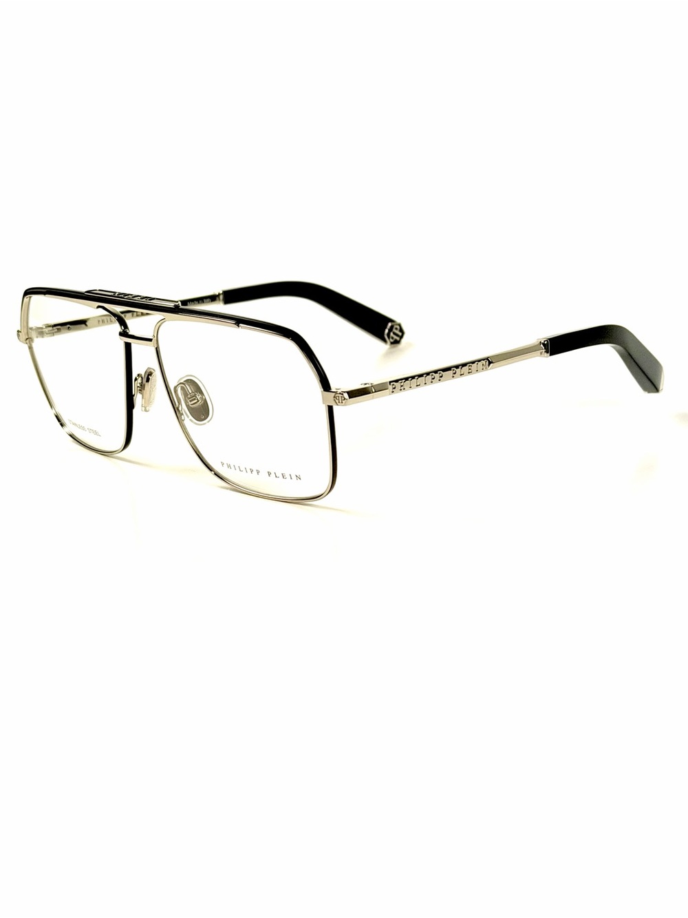 Philipp Plein VPP085 COL. 0578 Silver Black New Authentic 58mm Eyeglasses - Picture 7 of 8